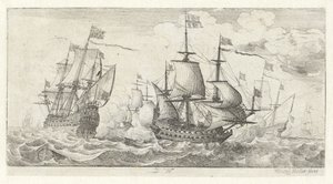 sjøslag Seascapes (serietittel) av Wenceslaus Hollar