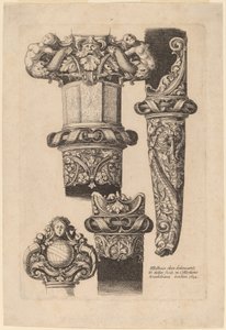 Ornamentation for a Dagger and Scabbard   1252599   no       norwegian Successfully Translated  Original: Landschap met vissers in een bootje en hooiwagen op een bruggetje Translat: Landschap met vissers in een bootje en hooiwagen op een bruggetje 1355053  av Wenceslaus Hollar after Hans Holbein the Younger