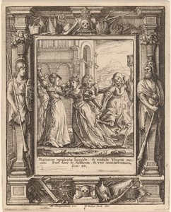 Dronning av Wenceslaus Hollar after Hans Holbein the Younger after Abraham van Diepenbeeck
