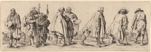 Åtte tiggere av Wenceslaus Hollar after Jacques Callot