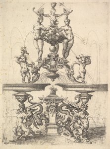 Design for en fontene, plate 119 fra Dietterlin