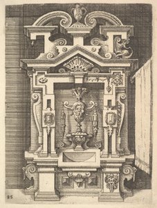 Design for en Lavabo, plate 85 fra Dietterlins Architectura, 1598. av Wendel Dietterlin the Elder