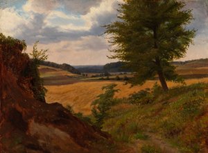 Tre i åkerlandskap, studie av Werner Holmberg