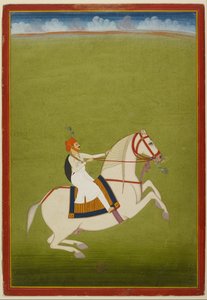 Montert Rajput, tidlig på 1800-tallet (gouache på papir) av West Indian School