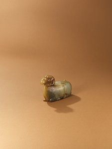 Ram-formet vannpotte (celadon jade) av Western Han Dynasty Chinese School