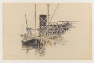 Seilbåt Docked, Newport av Whitney Warren