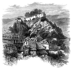 Slottet i Lourdes, Frankrike, 1800-tallet.
