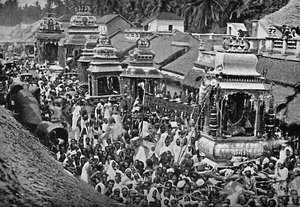 En hinduistisk religiøs prosesjon, Madras, 1902 av Wiele and Klein
