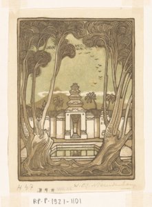 Kirkegård i Jogyakarta på Java Holy Cemetery, Java (original tittel) av Wijnand Otto Jan Nieuwenkamp (signed by artist)