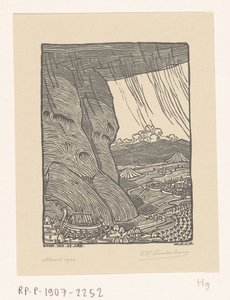 Bygging av Noahs ark Building the Ark (original tittel) av Wijnand Otto Jan Nieuwenkamp (signed by artist)