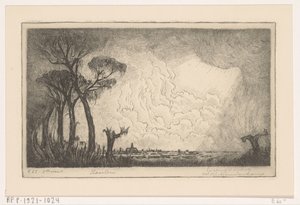 Utsikt over Haarlem (original tittel) av Wijnand Otto Jan Nieuwenkamp (signed by artist)