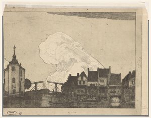 Havn i Enkhuizen (original tittel) av Wijnand Otto Jan Nieuwenkamp (signed by artist)
