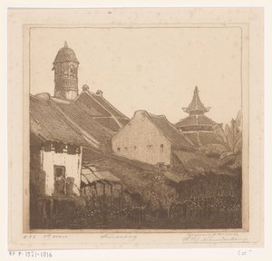 Hus på vannet i Semarang I Semarang (original tittel) av Wijnand Otto Jan Nieuwenkamp (signed by artist)
