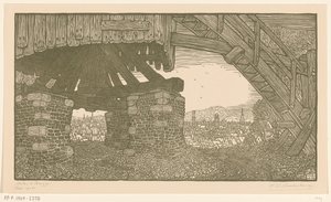 Nederste del av en melmølle i Brugge Vindmølle i Brugge (original tittel) av Wijnand Otto Jan Nieuwenkamp (signed by artist)