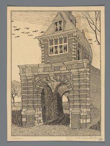 Oosterpoort i Hoorn av Wijnand Otto Jan Nieuwenkamp (signed by artist)