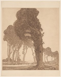 En del av hovedveien ved dessa Cakranegara (Tjakranegara) på Lombok The Great Road (original tittel) av Wijnand Otto Jan Nieuwenkamp