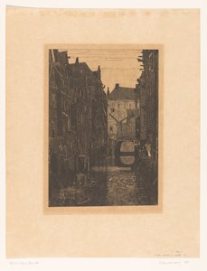 Hus ved Voorstraatshaven i Dordrecht Kanal i Dordrecht (original tittel) Dordrecht, seks etsninger av W.O.J. Nieuwenkamp og J.M. Degrees of Roggen (original serietittel) av Wijnand Otto Jan Nieuwenkamp