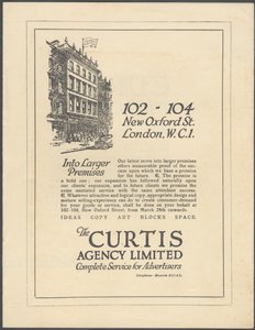 Curtis Advertising Agency, 1920-tallet av Wilfred Fryer