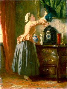 En hushjelp, 1800-tallet. av Wilhelm Amberg