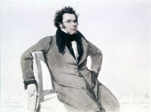 Franz Schubert (1797 - 1828), akvarell av August Reider