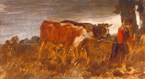 Bondekone med kyr av Wilhelm Busch