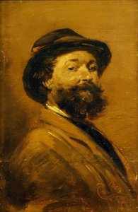 Selvportrett i gråbrunt av Wilhelm Busch