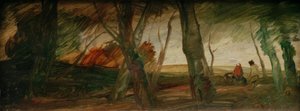 Senhøstlandskap med to figurer av Wilhelm Busch