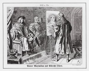 Albrecht Dürer maler sitt portrett av den hellige romerske keiseren Maximilian I av Wilhelm Camphausen