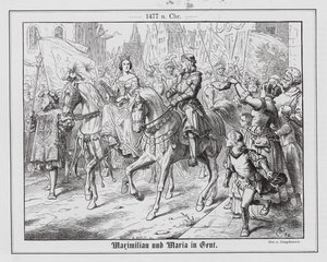 Erkehertug Maximilian av Østerrike og Maria av Burgund i Gent av Wilhelm Camphausen