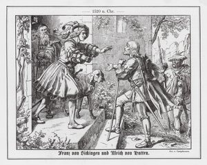 Franz von Sickingen hilser til Ulrich von Hutten av Wilhelm Camphausen