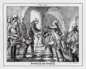 Fredrik den store av Preussen og den hellige romerske keiseren Josef II av Wilhelm Camphausen