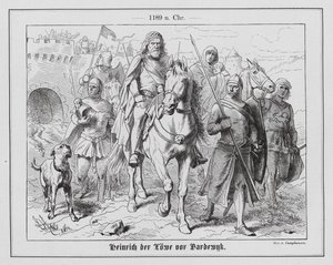 Henrik Løven, hertug av Sachsen, foran Bardowiek av Wilhelm Camphausen