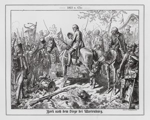 Den prøyssiske generalen Ludwig von Yorcks seier i slaget ved Wartenburg