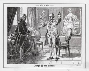 Den hellige romerske keiseren Josef II og hans statskansler, prinsen av Kaunitz-Rietberg av Wilhelm Camphausen