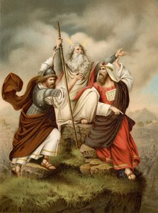 Moses bønn mot amalekittene (farge litho)