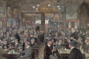 Studentbrasseriet til Thuringer Hof i Leipzig, ca. 1900