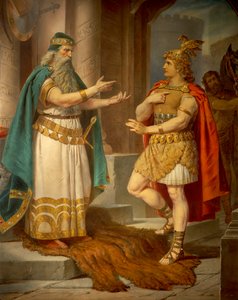 Kong Sigurd møter den vise eremitten Grypin, fra Sigurd Saga, Nedre sal, ca. 1882-83 (veggmaleri)