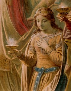 The Miracle of the Grail, fra Lohengrin Saga, Salon (olje på lerret) (detalj av 419256)