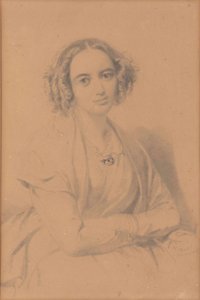 Portrett av komponisten Fanny Hensel née Mendelssohn 1805-1847, 1847. av Wilhelm Hensel