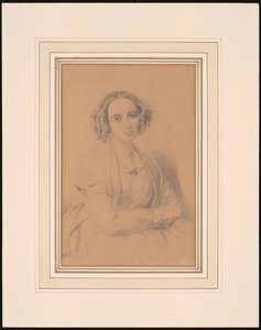 Portrett av komponisten Fanny Hensel née Mendelssohn 1805-1847, 1847. av Wilhelm Hensel