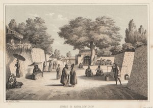 Gate i Napha, Lew Chew, 1855 av Wilhelm Joseph Heine