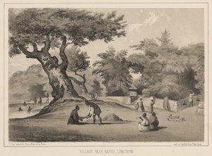 Landsby nær Napha, Lew Chew, 1855 av Wilhelm Joseph Heine