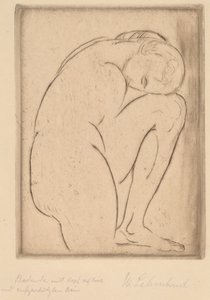 Bader med hodet på kneet av Wilhelm Lehmbruck