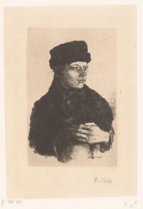 Gårdsgutt med kanne av Wilhelm Maria Hubertus Leibl (signed by artist)