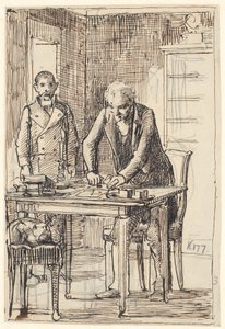 Brevet er forseglet mens tjeneren venter av Wilhelm Marstrand