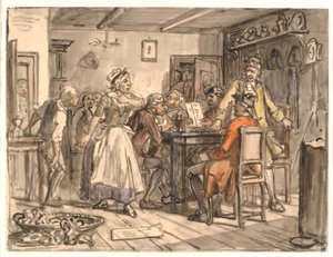 "Collegium Politicum". (Den politiske pitcher) av Wilhelm Marstrand