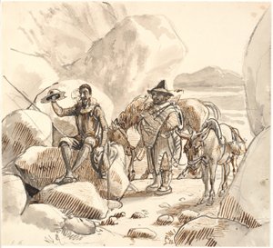 Don Quijote lærer Sancho om omdømmet og fremtiden til riddere av Wilhelm Marstrand