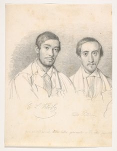 Dobbeltportrett av kunstnerne E. F. Kloss og G. Pellicia av Wilhelm Marstrand
