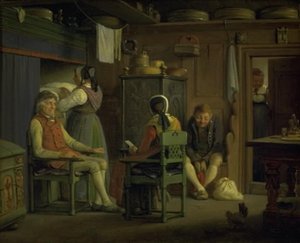 Moren til en friers sak fører sønnens sak av Wilhelm Marstrand