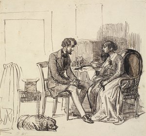 En herre på besøk hos en yngre dame av Wilhelm Marstrand